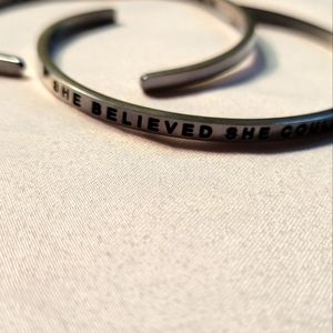 Mantra Band Bracelets Lot of 2 Peace Comes From Within & She Believed She Could